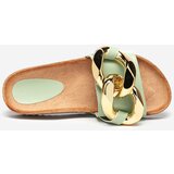Resti Women's green slippers with decoration at Fixci- Footwear | Shoptok.si