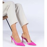 Gemre Pink satin slingback pumps with rhinestones Mrozzi | Shoptok.si