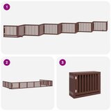 vidaXL Vrata za pse s vratašcima 12 panela sklopiva 960 cm drvo topole | shoptok.hr