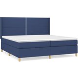  Box spring postelja z vzmetnico moder 200x200 cm blago, (20999362) | Shoptok.si