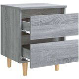  Noćni ormarić s masivnim nogama boja hrasta sonome 40x35x50 cm | shoptok.hr