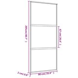  Drsna vrata zlata 90x205 cm mat ESG steklo in aluminij, (20983399) | Shoptok.si
