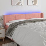 The Living Store led posteljno vzglavje roza 183x16x78/88 cm žamet - led vzglavje, (21418341) Cene
