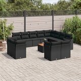 vidaXL 13-dijelni set vrtnih sofa s jastucima poliratan crni | shoptok.hr