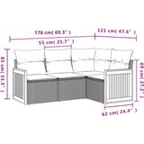  4-dijelni set vrtnih sofa od poliratana s jastucima crni | shoptok.hr