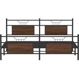 Metalni Kovinski posteljni okvir brez vzmetnice rjavi hrast 183x213 cm, (21829700) | Shoptok.si