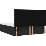 vidaXL Otomanski posteljni okvir z vzmetnico črn 180x200 cm blago | Shoptok.si