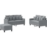  3-dijelni set sofa s jastucima svjetlosivi od tkanine | shoptok.hr
