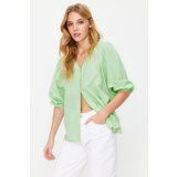 Trendyol Green Bat Sleeve Regular Normal Fit Woven Shirt cene