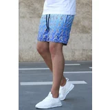 Madmext Turtle Patterned Blue Sea Shorts 2372