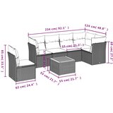  7-dijelni set vrtnih sofa s jastucima bež od poliratana | shoptok.hr