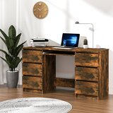 vidaXL Pisalna miza dimljeni hrast 140x50x77 cm konstruiran les Cene