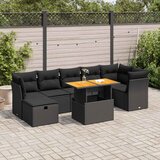  8-dijelni set vrtnih sofa od poliratana s jastucima crni bagrem | shoptok.hr