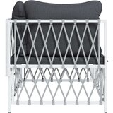  Kutna vrtna sofa od tkane tkanine s jastucima bijela | shoptok.hr