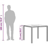  Vrtni stol sa staklenom pločom smeđi 90x90x75 cm od poliratana | shoptok.hr