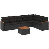  8-dijelni set vrtnih sofa od poliratana s jastucima crni | shoptok.hr