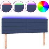 Maison Chic led posteljno vzglavje - vzglavna omarica - nočna omarica modro 144x5x78/88 cm blago, (21710688) | Shoptok.si