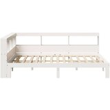 Posteljni okvir brez vzmetnice bela 135x190 cm trdna borovina | Shoptok.si