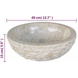 vidaXL Mramorni umivaonik 40 cm krem | shoptok.hr