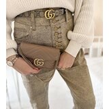 Gemre Eglantine High-Waisted Slim Beige Trousers | Shoptok.si