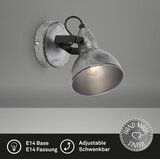 BRILONER 2049-014 - zidno spot svetlo retro 1xE14/40W/230V sivo | Eponuda.com