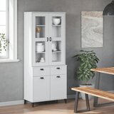  Visoka komoda VIKEN bijela 80 x 40 x 190 cm od masivne borovine | shoptok.hr