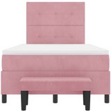 Box Spring Krevet s Madracem &amp Klupom Ružičasta 120x200 cm Velur | shoptok.hr