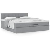  Otomanski krevet s madracem svjetlosivi 200x200 cm tkanine | shoptok.hr