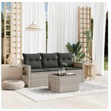 vidaXL 4-dijelni set vrtnih sofa s jastucima svijetlosivi poliratan | shoptok.hr