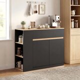  Komoda bife veliki pretinac za ormar polica na 3 razine ladica crna 110 x 29 5 x 82 cm | shoptok.hr