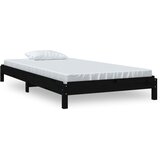  Složivi krevet crni 75 x 190 cm od masivne borovine | Eponuda.com