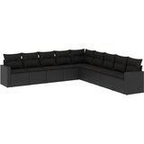  The Living Store Vrtna sedežna garnitura 9-delna z blazinami črn poli ratan - Vrtna Sedežna Garniture, (21447736) | Shoptok.si