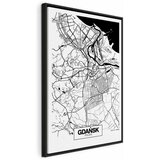  Slika - City Plan: Gdansk (1 Part) Vertical 60x90 U crnom drvenom okviru | shoptok.hr