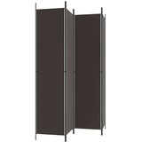 Sobna pregrada s 4 panela smeđa 200 x 220 cm od tkanine | shoptok.hr
