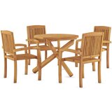  5-dijelni vrtni blagovaonski set od masivne tikovine | shoptok.hr