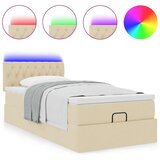 vidaXL Otomanski okvir kreveta s madraca krem 90x190cm od tkanine | shoptok.hr