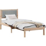 vidaXL Krevetni okvir s tapiciranim uzglavljem Svijetlo siva | shoptok.hr