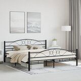 Maison Chic Posteljni okvir - Dvoposteljna postelja - Zakonska postelja črno jeklo 180x200 cm-J4993, (21760502) | Shoptok.si