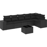  7-dijelni set vrtnih sofa od poliratana s jastucima crni | shoptok.hr