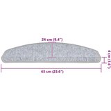  Prostirke za stepenice 30 kom 65x24x4 cm svijetlo sive poluokrugle velike | Shoptok.si