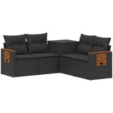  Set sofe 5 kom. Crna Poli Rattan i čelik | shoptok.hr