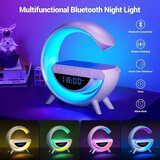  Bežični punjač sa bluetooth zvučnikom BT-3401 4u1 RGB LED lampa i sat – beli | Eponuda.com