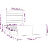 Okvir za krevet s uzglavljem krem 120x190 cm od tkanine | shoptok.hr