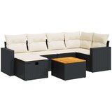 vidaXL 7-dijelni set vrtnih sofa od poliratana s jastucima crni | shoptok.hr