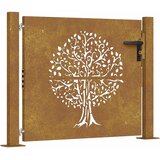  Vrtna vrata 100x100 cm Corten čelik Dizajn stabla | shoptok.hr