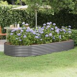 vidaXL visoka greda iz prašno premazanega jekla 296x140x36 cm siva | Shoptok.si