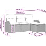  Set sofe s jastukom s pohranom 4 pcs Bež i krema poliratan | Eponuda.ba