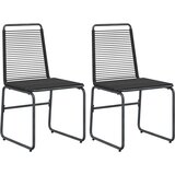  Vrtne stolice 2 pcs Crna 48 x 55 x 89,5 cm Ratan | Eponuda.com