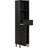 Maison Chic Kopalniška omarica - Kopalniški kabinet črna 38x33x160 cm trden mangov les, (21794968) | Shoptok.si