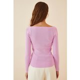  Women's Lilac Heart Collar Corduroy Knitwear Sweater | shoptok.hr
